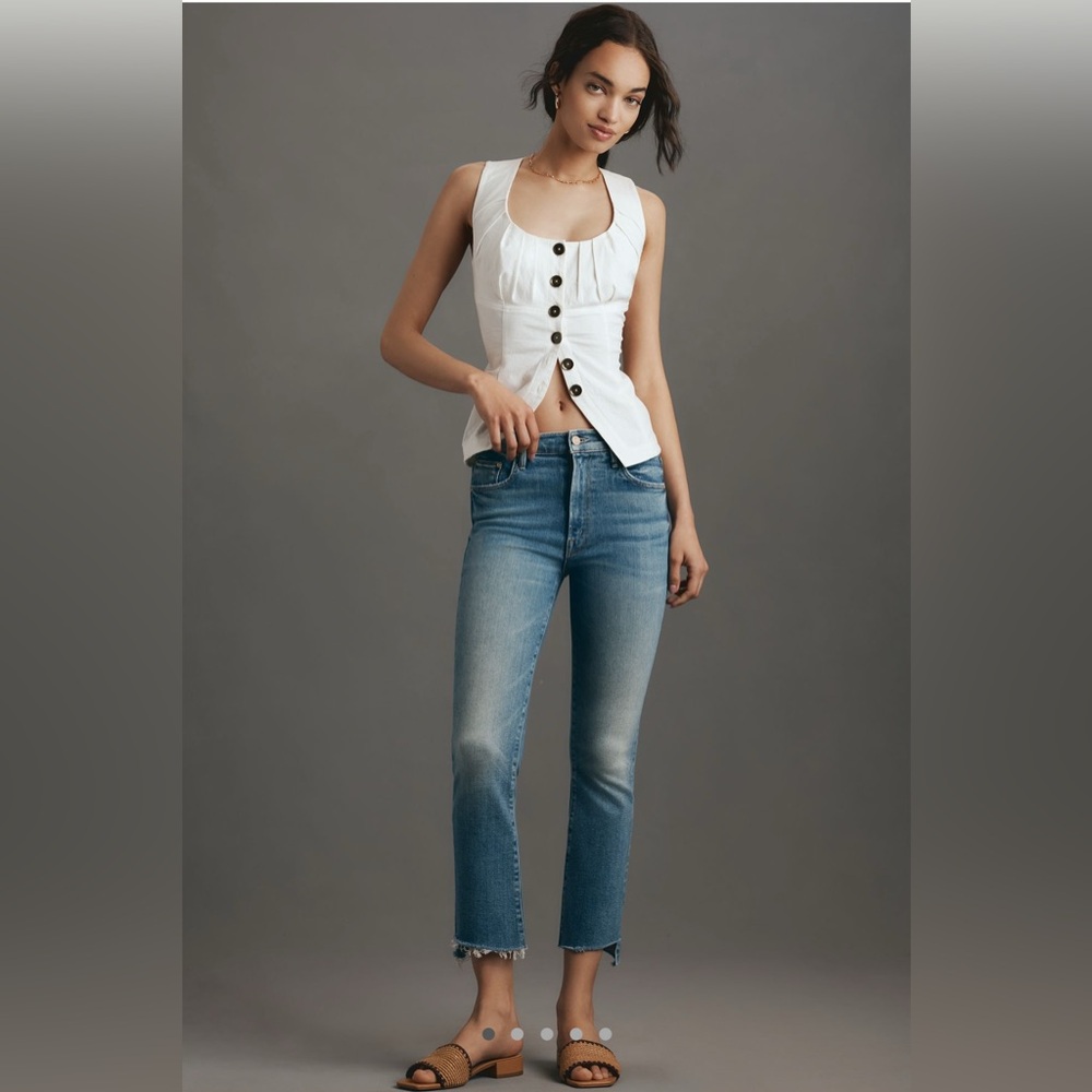 MOTHER Insider Crop Step Fray in Monkey in the Middle